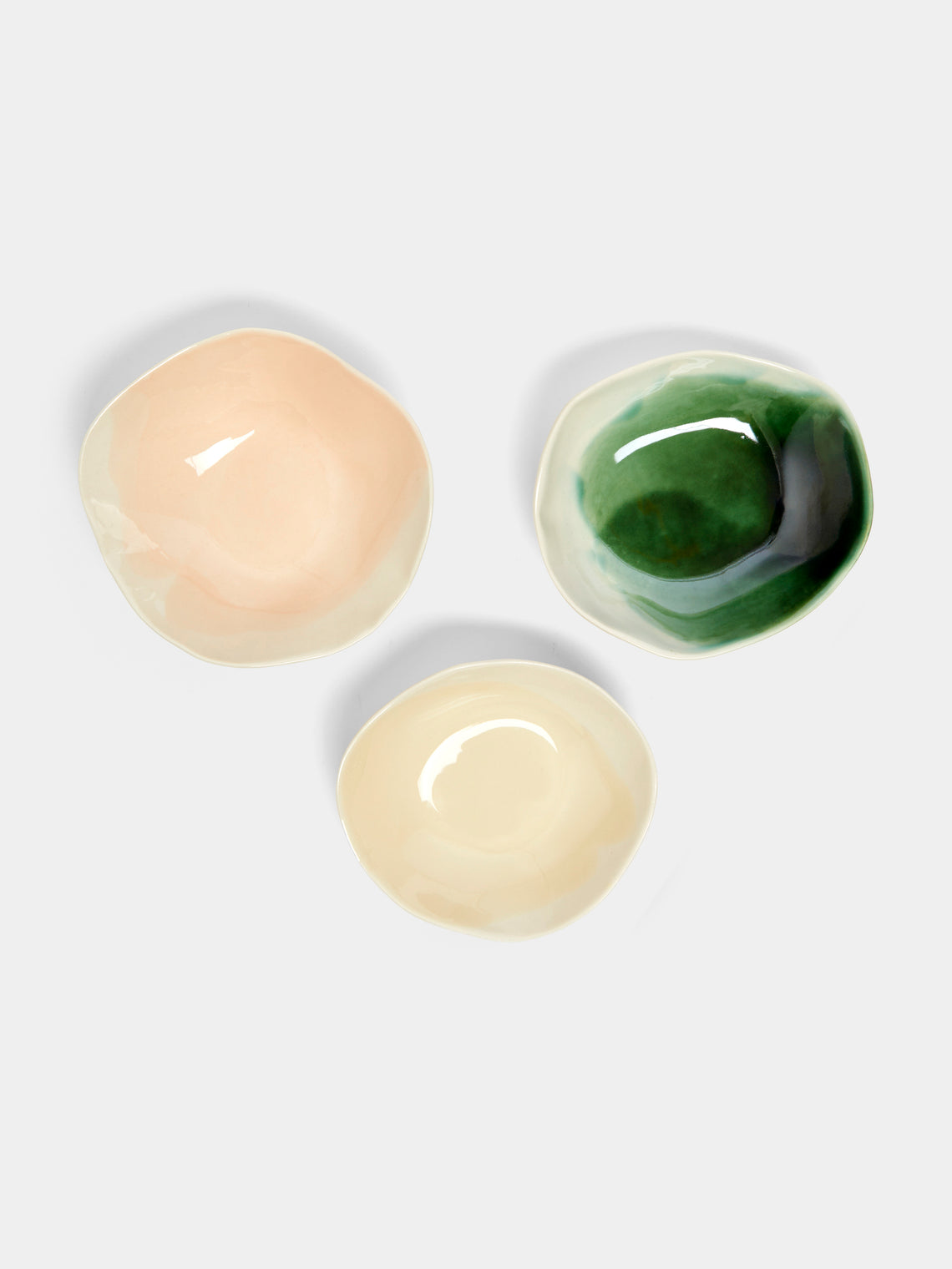Pottery & Poetry - Hand-Glazed Porcelain Dipping Bowls (Set of 3) - Multiple - ABASK