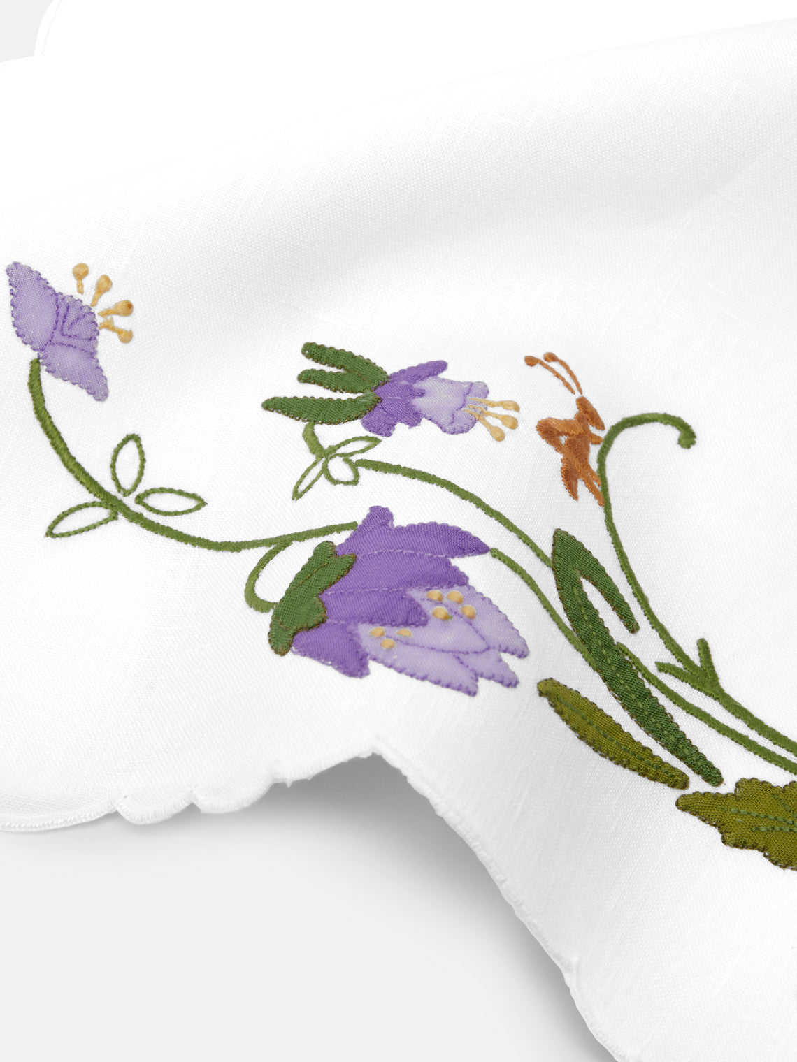 Taf Firenze - Fantasia Estate Hand-Embroidered Linen Placemats and Napkins (Set of 6) - Multiple - ABASK