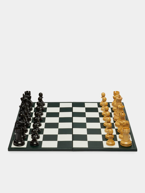 Asprey - Hanover Saddle Hide Chess Set - Green - ABASK - 