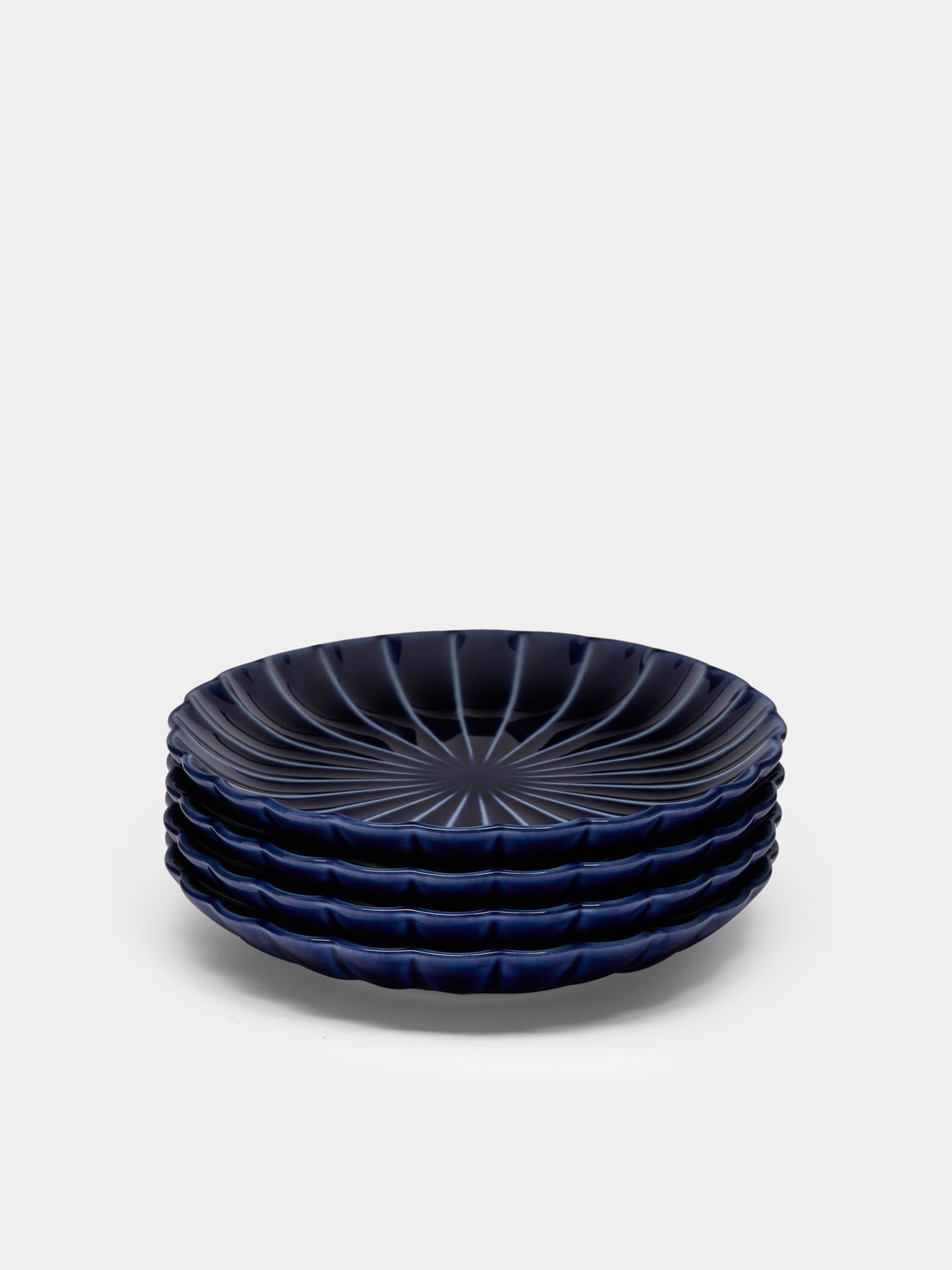 Kaneko Kohyo - Giyaman Urushi Ceramic Saucers (Set of 4) - Blue - ABASK