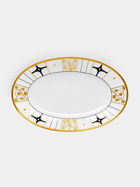 Augarten - Déco Vienne Hand-Painted Porcelain Serving Platter - Gold - ABASK