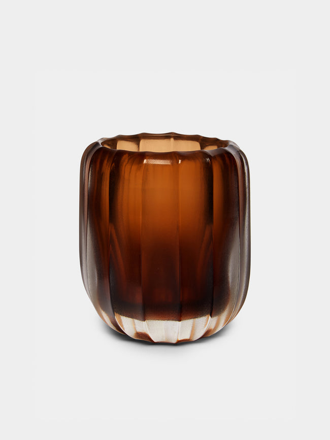 Micheluzzi Glass - Rullo Miele Ribbed Murano Glass Vase - Yellow - ABASK - 