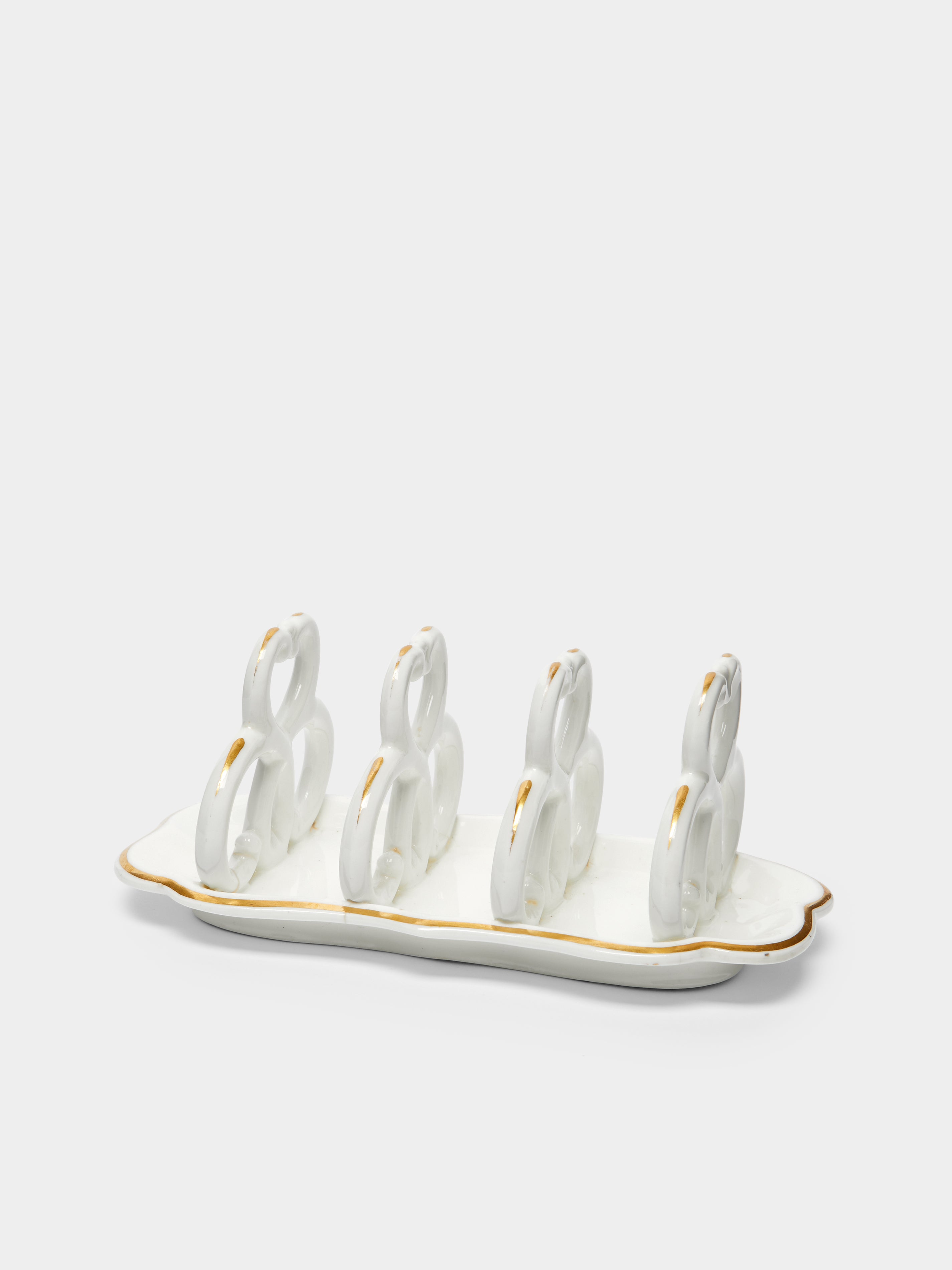 White 1930s Shelleyware Toast Rack by Antique and Vintage | ABASK