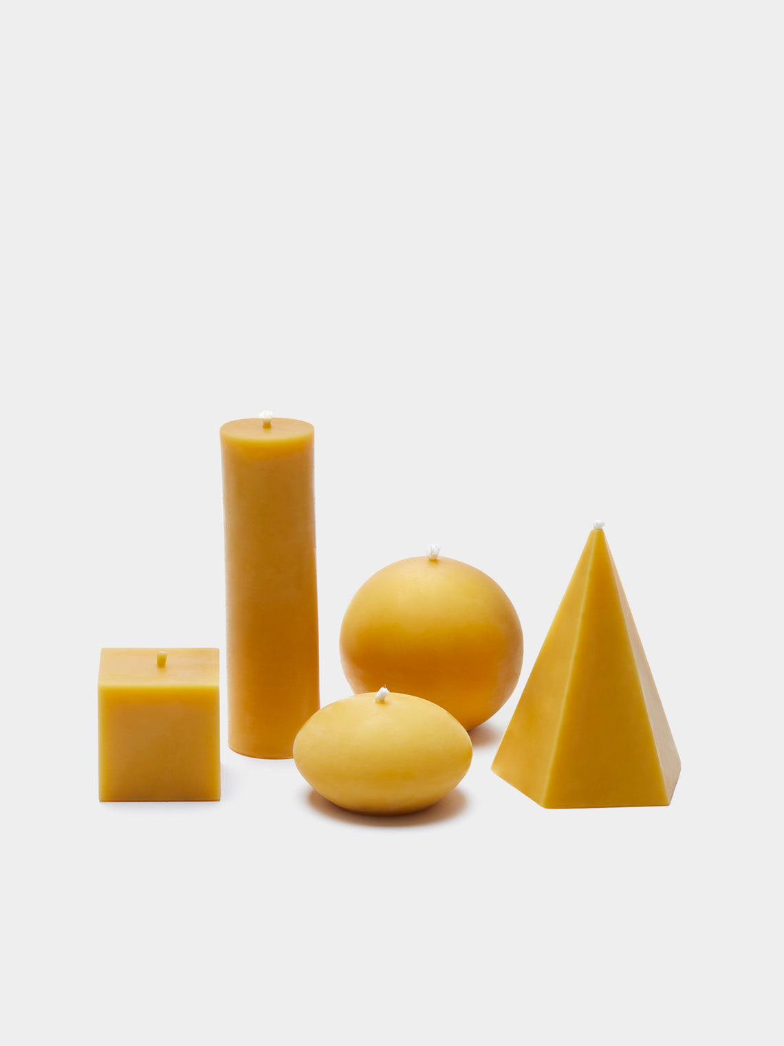 Bzzwax - Beeswax Geometric Candles (Set of 5) - Yellow - ABASK - 