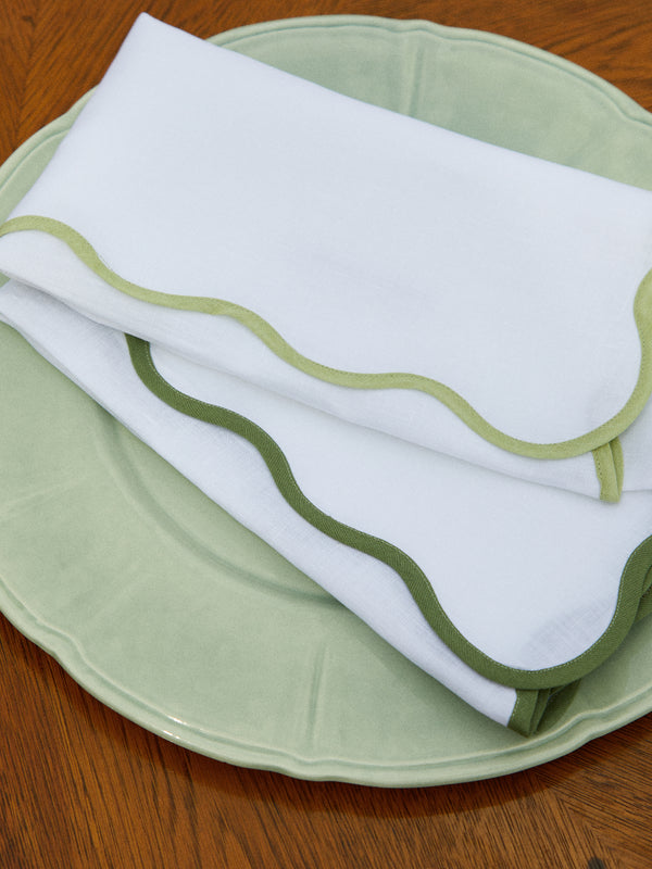 Angela Wickstead - Chiara Scalloped Linen Napkins (Set of 4) -  - ABASK