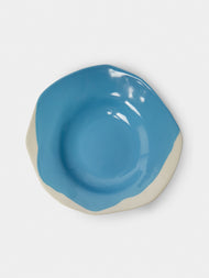 Pottery & Poetry - Hand-Glazed Porcelain Pasta Plates (Set of 4) - Light Blue - ABASK - 