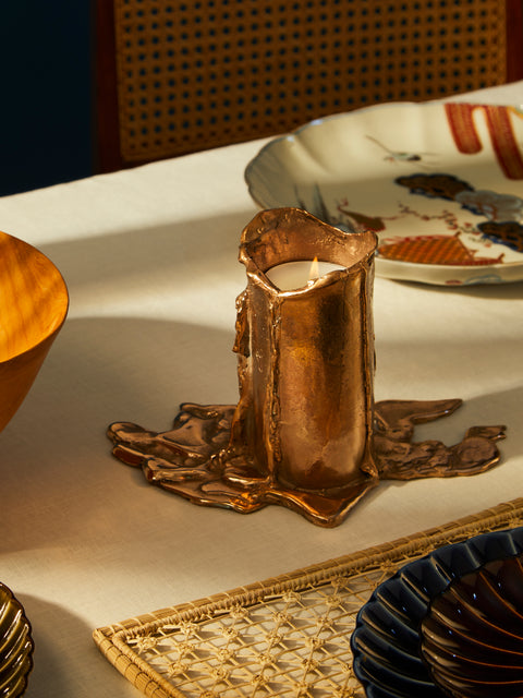 Osanna Visconti - Melted Hand-Cast Bronze Candle Holder -  - ABASK