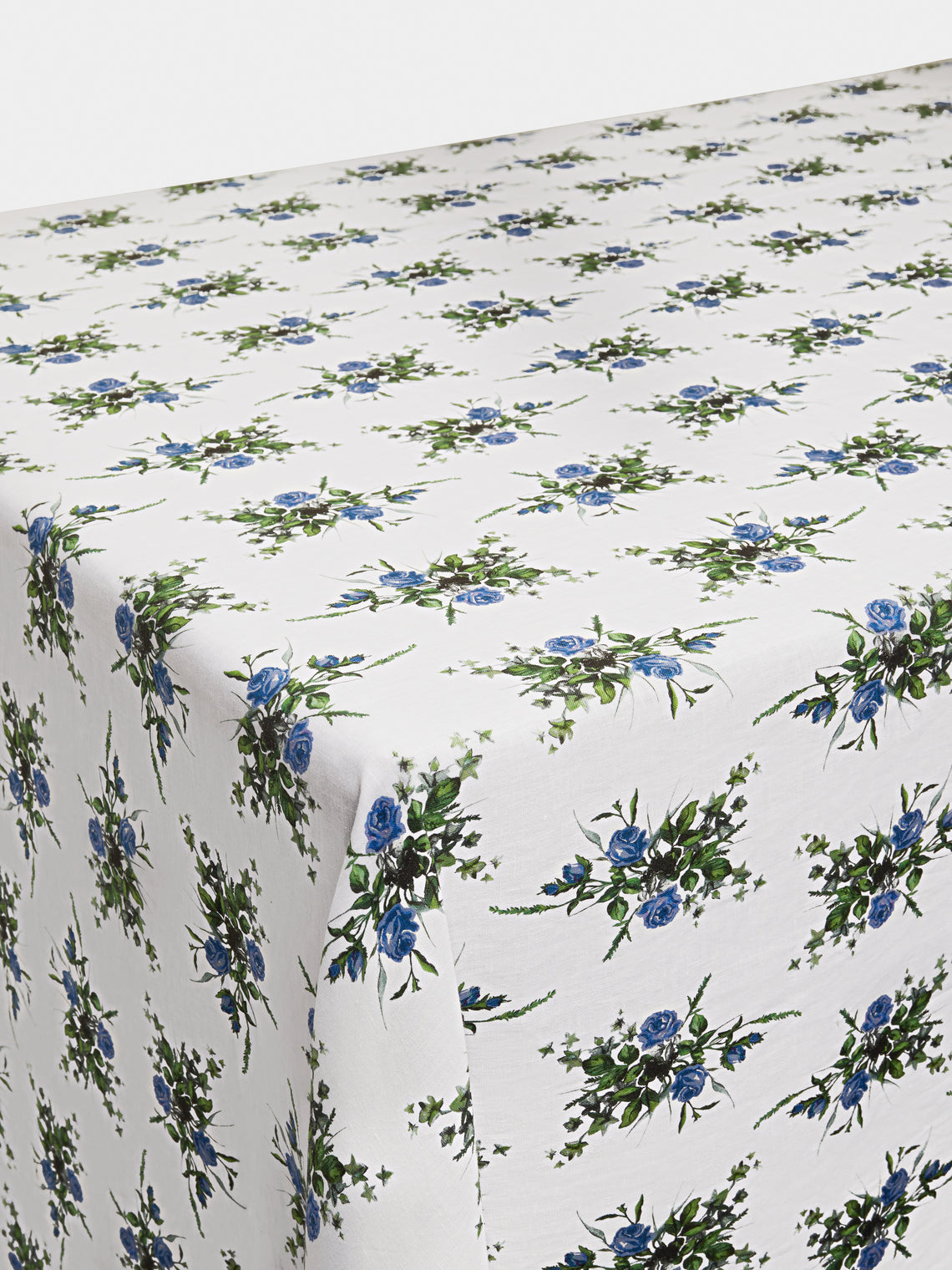 Emilia Wickstead - Floral Linen Tablecloth - Light Blue - ABASK