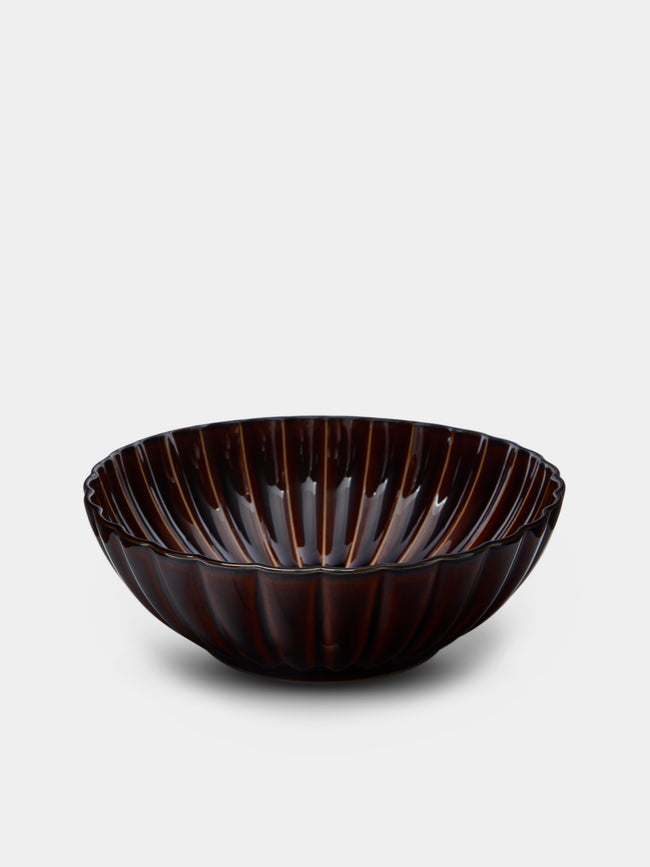 Kaneko Kohyo - Giyaman Urushi Ceramic Serving Bowl - Brown - ABASK - 