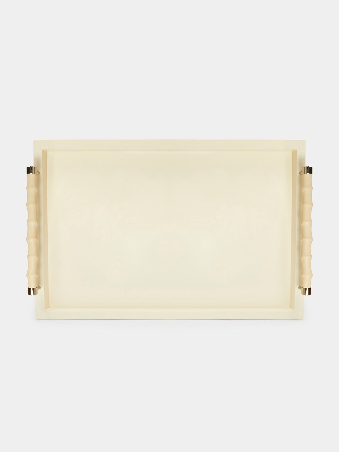Riviere - Lacquered Leather Tray - Cream - ABASK