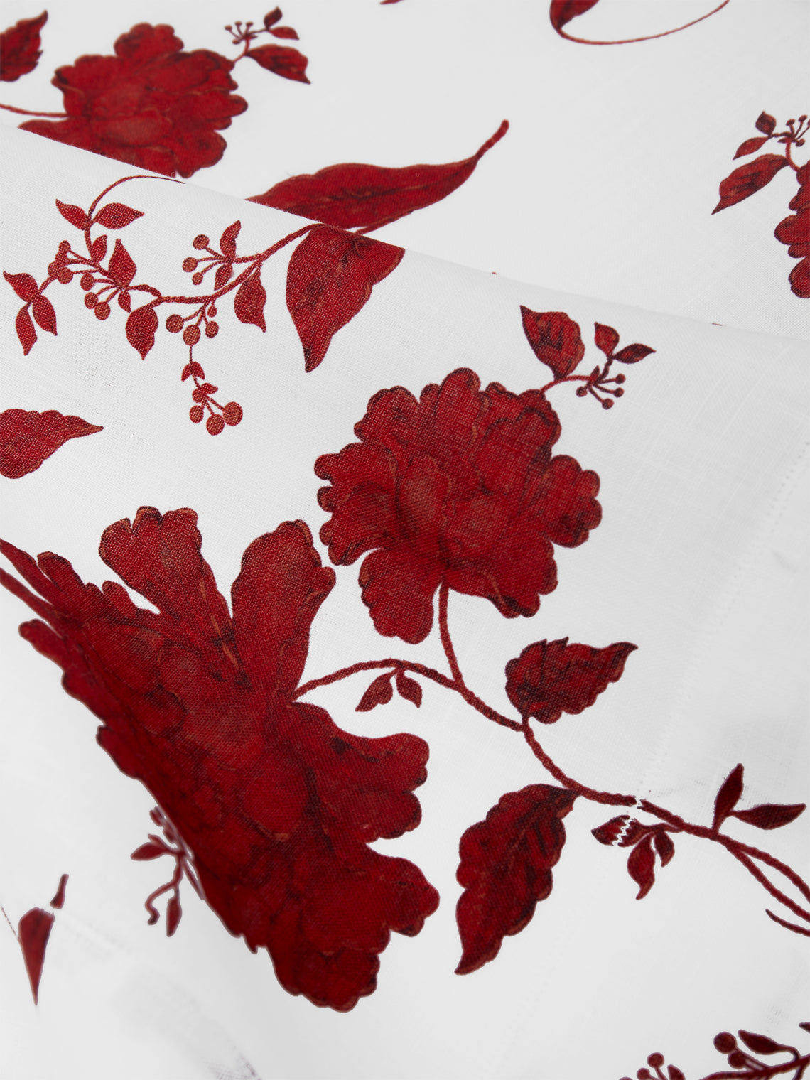 Emilia Wickstead - Floral Linen Placemats (Set of 4) - Red - ABASK