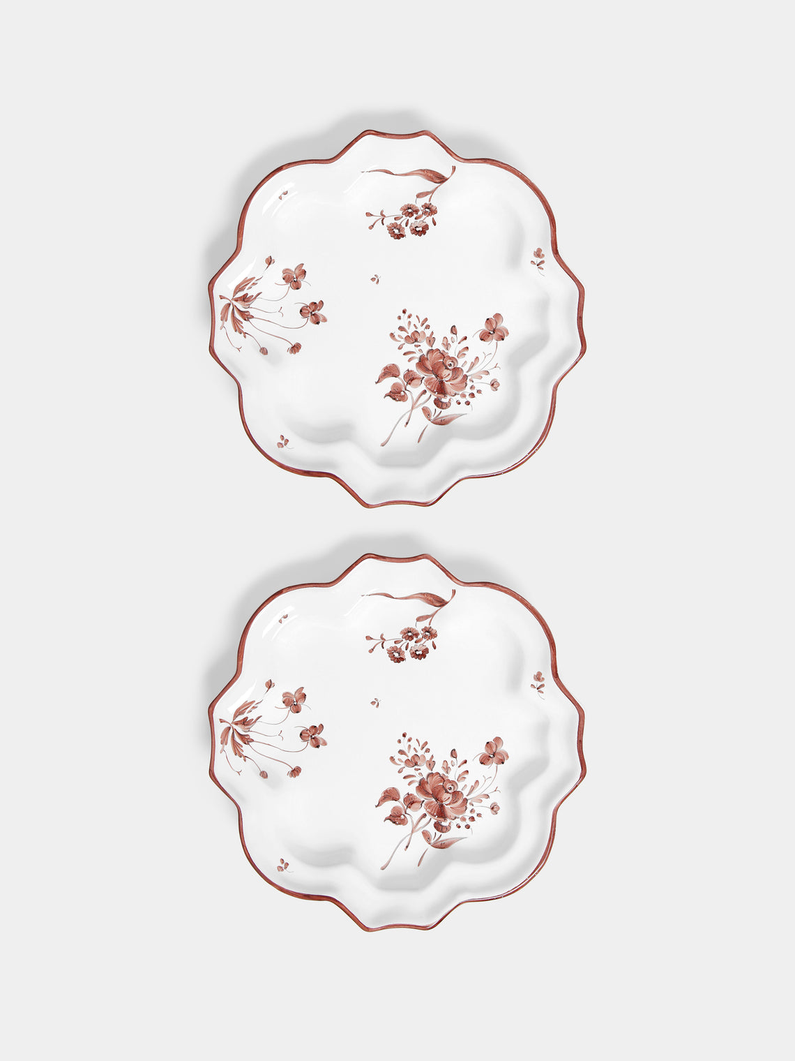 Z.d.G - Camaïeu Drageoir Hand-Painted Ceramic Dessert Plates (Set of 2) - Brown - ABASK