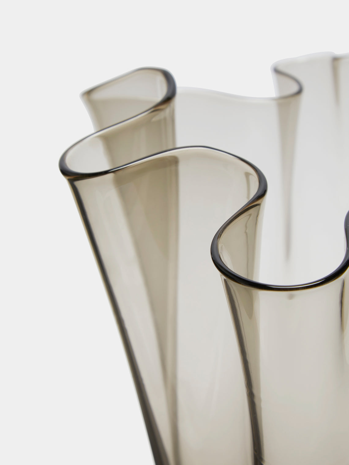 Venini - Fazzoletto Hand-Blown Murano Glass Medium Vase - Brown - ABASK