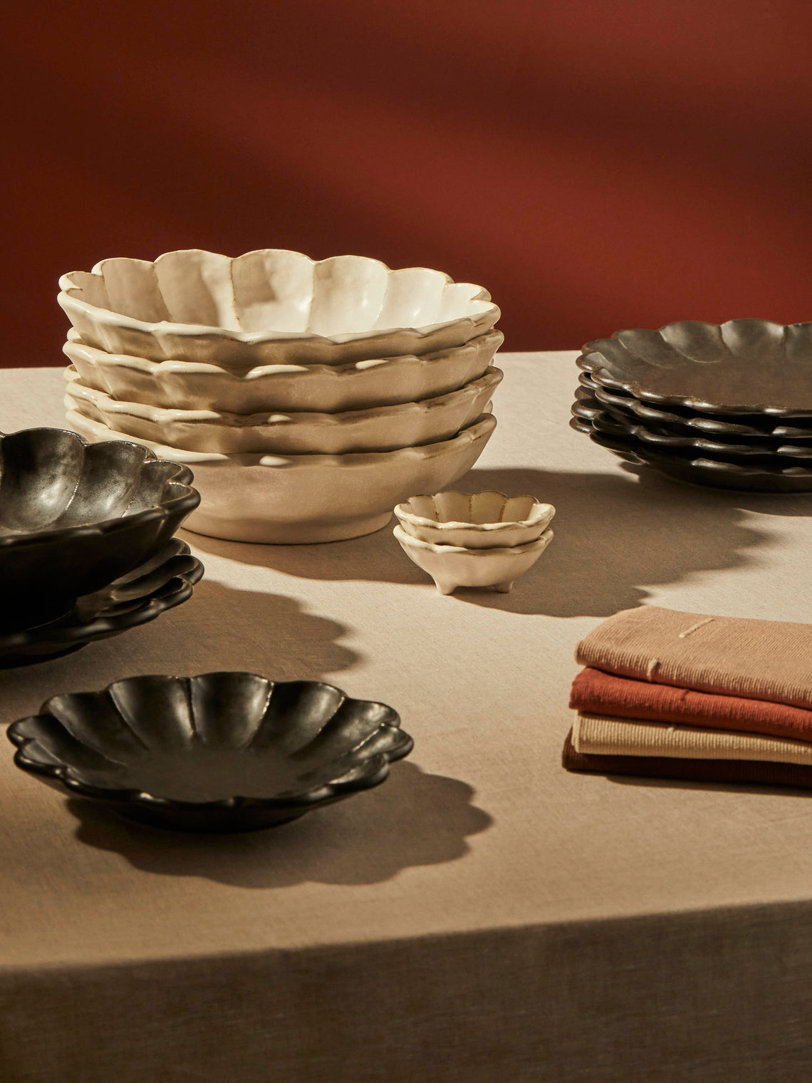 Kaneko Kohyo - Rinka Urushi Ceramic Medium Bowls (Set of 4) - White - ABASK