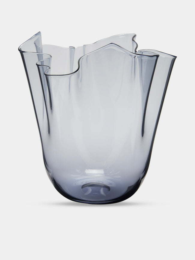 Venini - Fazzoletto Large Murano Glass Vase - Grey - ABASK - 
