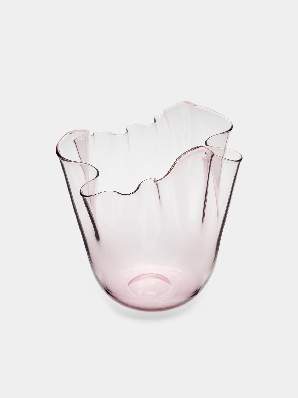 Venini - Fazzoletto Hand-Blown Murano Glass Medium Vase - Pink - ABASK