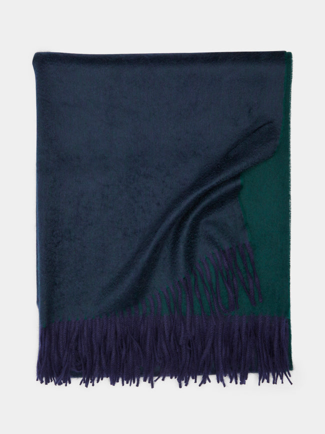 Begg x Co - Arran Reversible Cashmere Blanket - Blue - ABASK - 