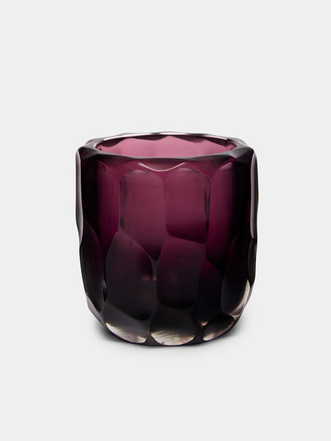 Micheluzzi Glass - Rullo Ametisa Hand-Blown Murano Glass Vase - Purple - ABASK - 
