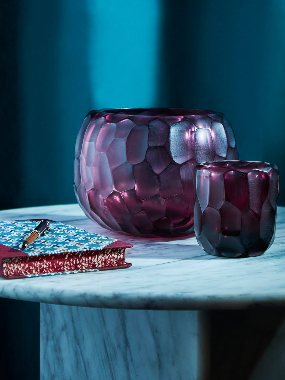 Micheluzzi Glass - Rullo Ametisa Hand-Blown Murano Glass Vase - Purple - ABASK