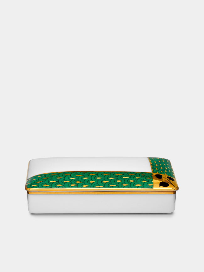 Augarten - Secession Hand-Painted Porcelain Rectangular Box - Green - ABASK - 