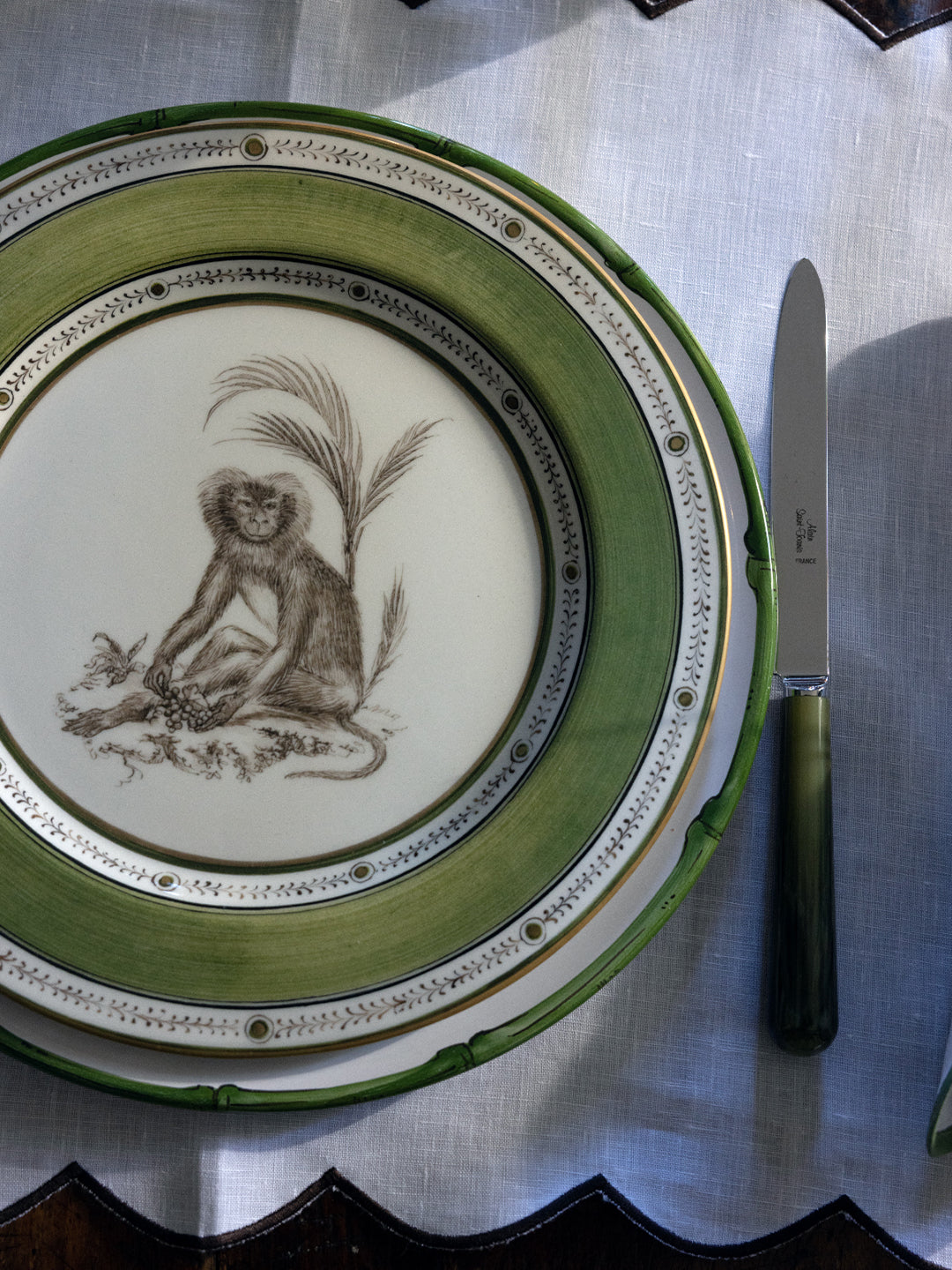 Monkeys Ceramic Salad / Dessert Plates – 9in/23cm (Set of 6)