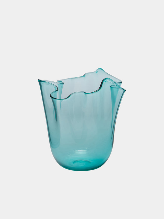 Venini - Fazzoletto Small Murano Glass Vase - Green - ABASK - 