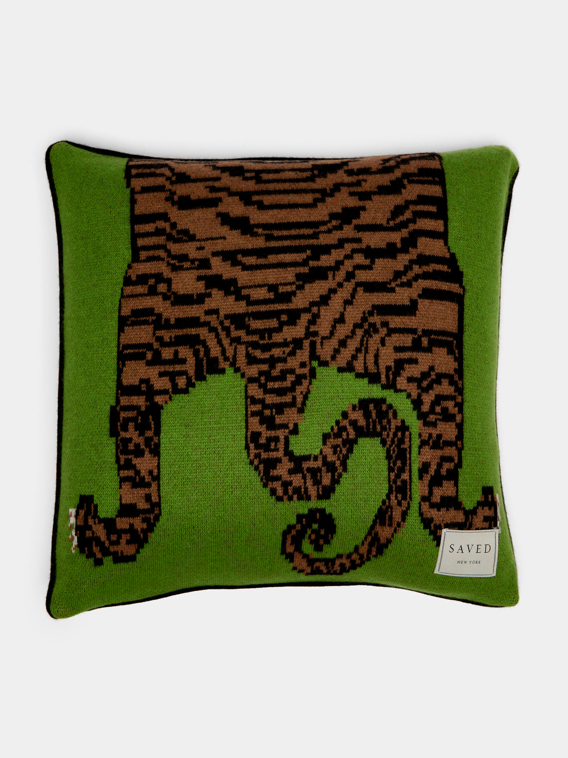 Saved NY - Tiger Cashmere Pillow - Green - ABASK