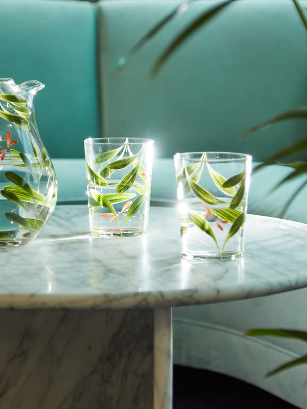 Los Vasos de Agua Clara - Dragonfly Hand-Painted Glass Tumblers (Set of 6) -  - ABASK