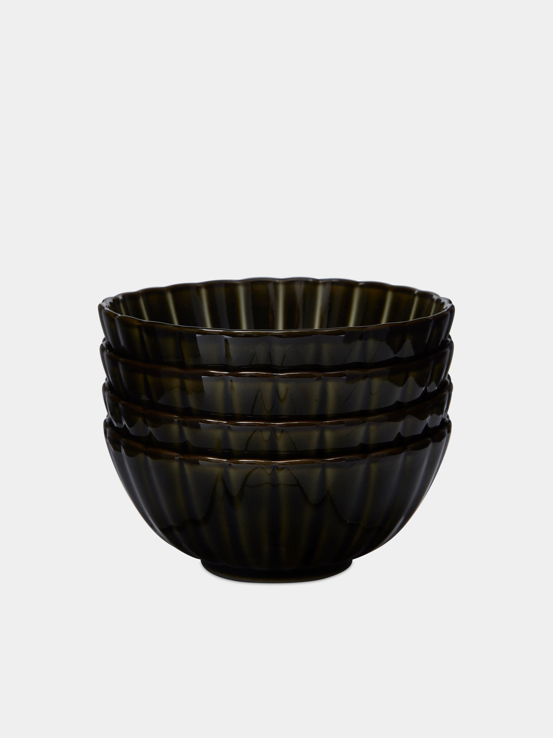 Kaneko Kohyo - Giyaman Urushi Ceramic Bowls (Set of 4) - Green - ABASK