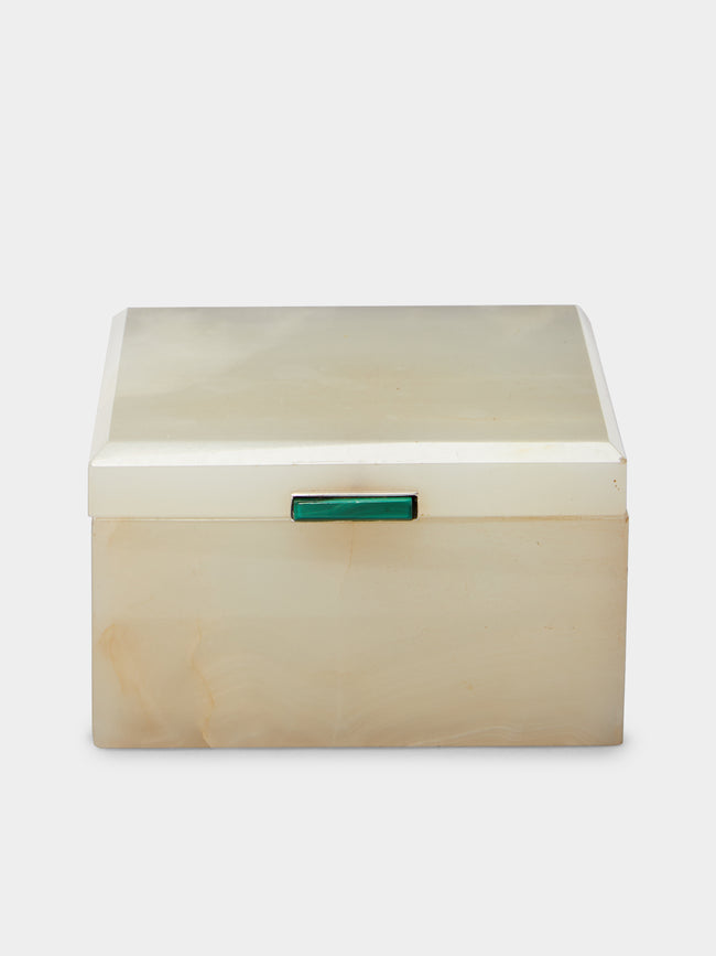 Antique and Vintage - 1937 White Onyx and Malachite Box -  - ABASK - 