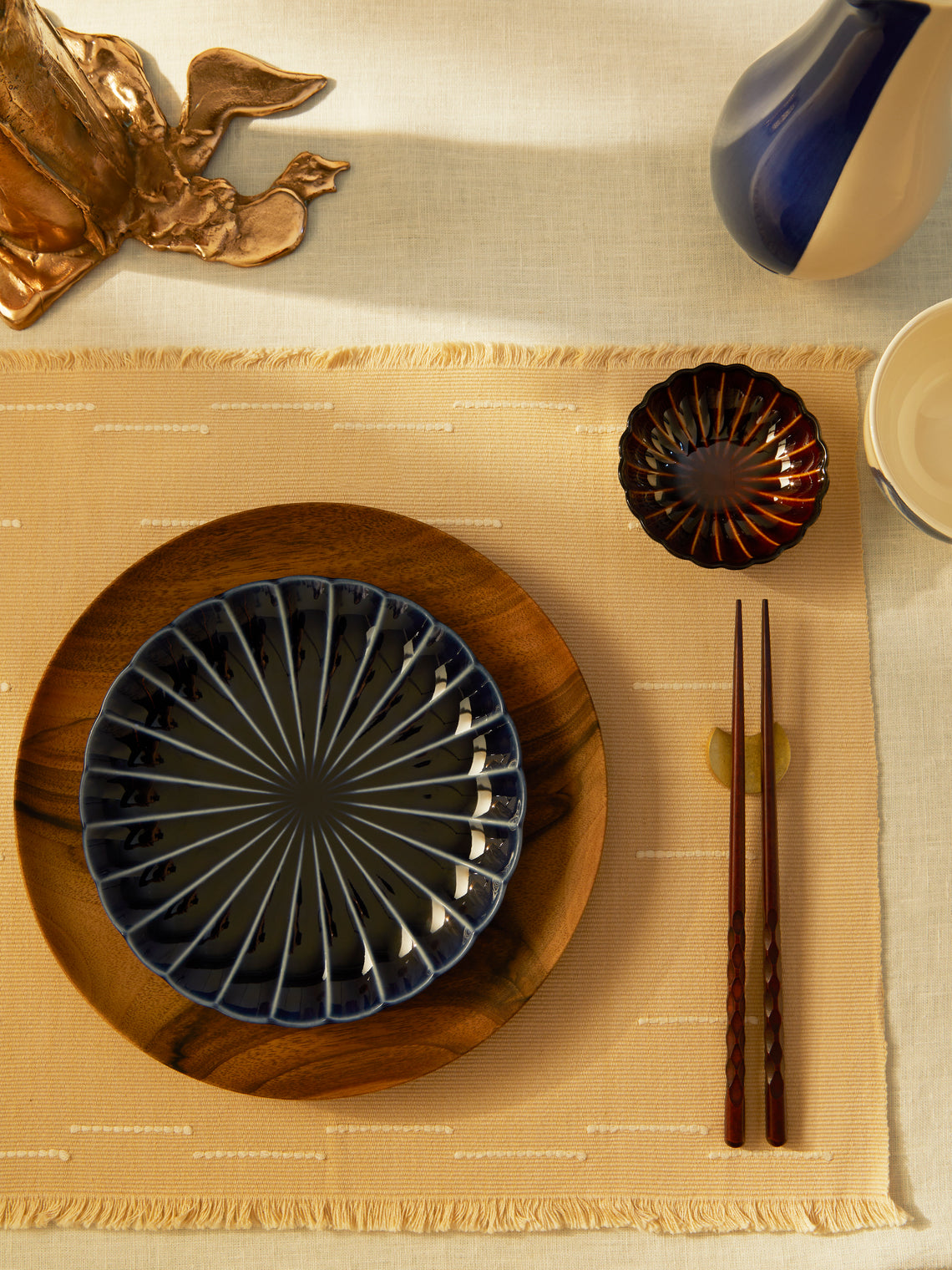 Kaneko Kohyo - Giyaman Urushi Ceramic Dessert Plates (Set of 4) - Blue - ABASK