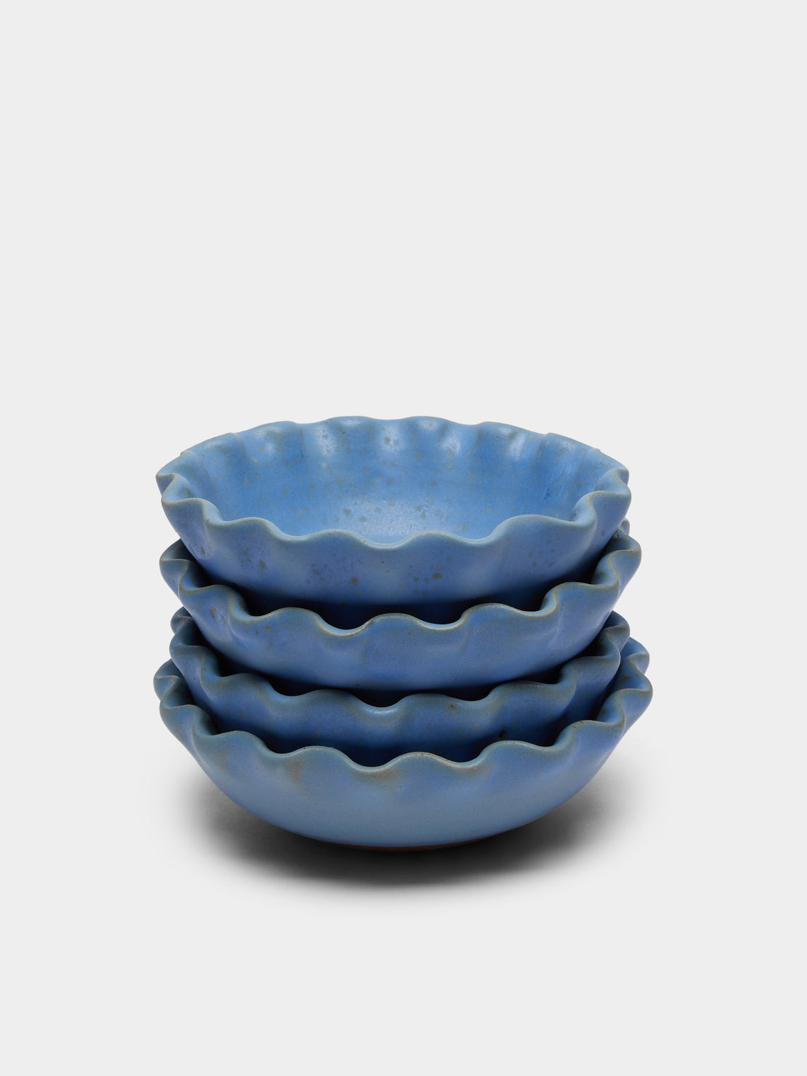 Perla Valtierra - Hand-Glazed Ceramic Small Bowls (Set of 4) - Blue - ABASK