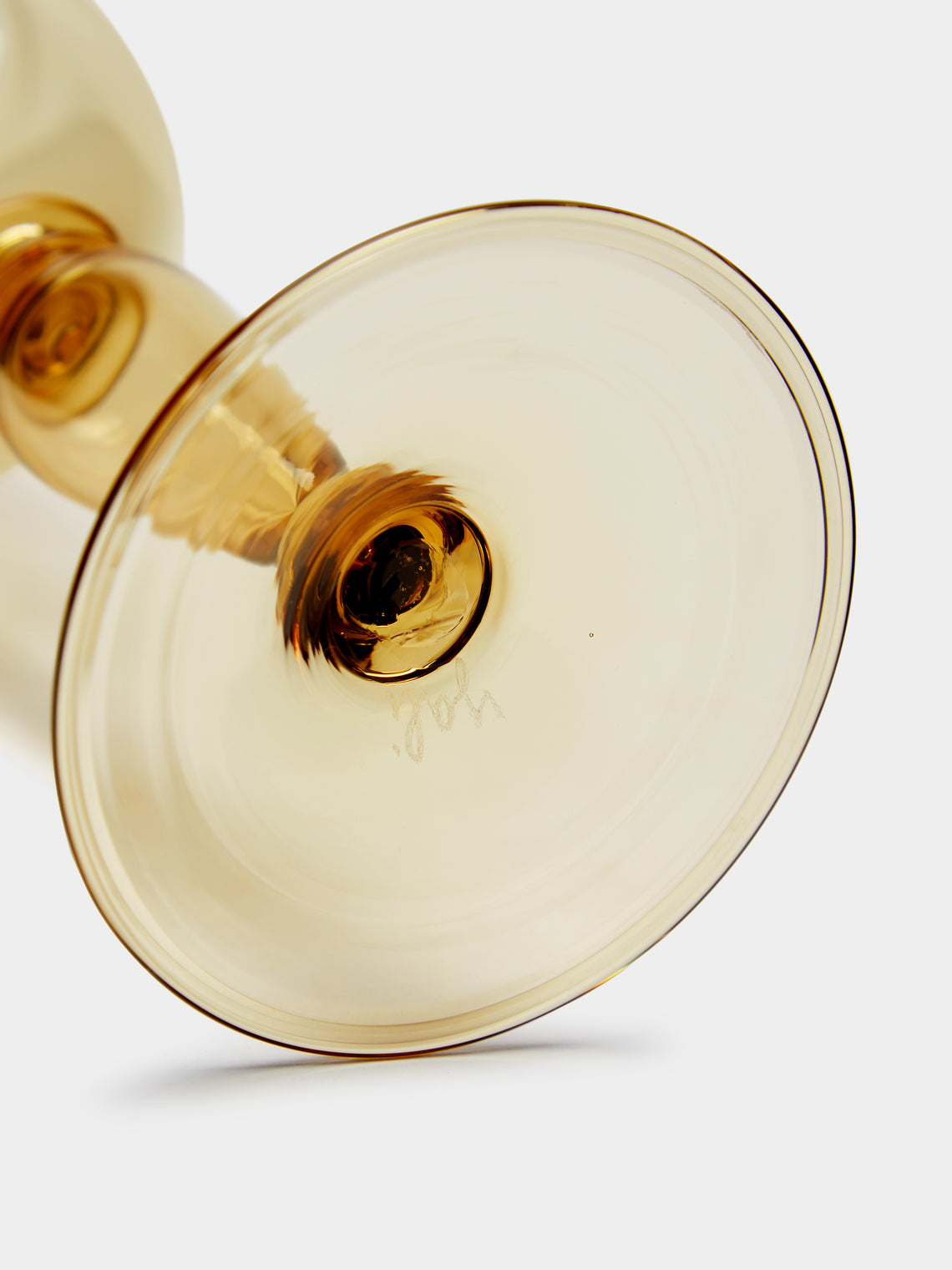 Yali Glass - Roma Hand-Blown Murano White Wine Glass - Yellow - ABASK