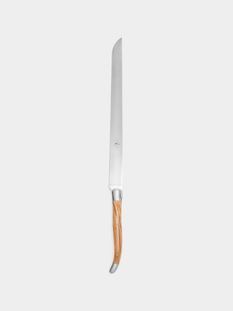 Forge de Laguiole - Olive Wood Ham Carving Knife - Silver - ABASK - 