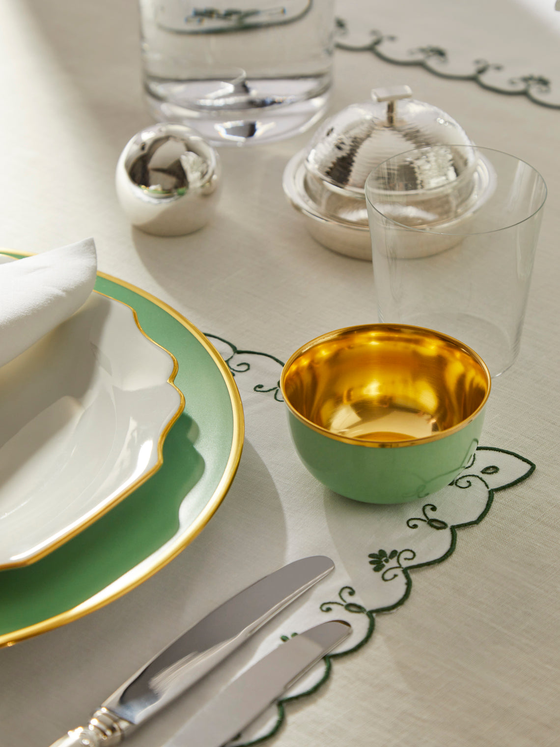 Augarten - Hand-Painted Porcelain Champagne Coupe - Green - ABASK