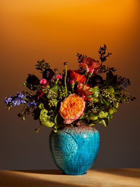 Antique and Vintage - 1950-1970 Turquoise Accolay Vase - Blue - ABASK