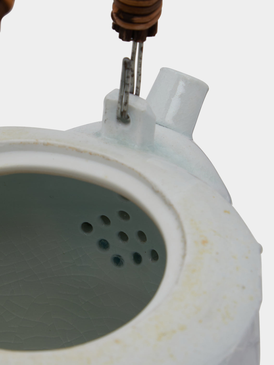 Ido Ferber - Wood-Fired Porcelain Teapot with Wicker Handle -  - ABASK