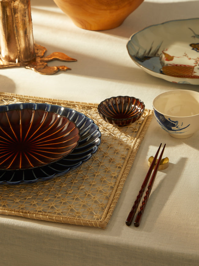 Kaneko Kohyo - Giyaman Urushi Ceramic Side Plates (Set of 4) - Brown - ABASK