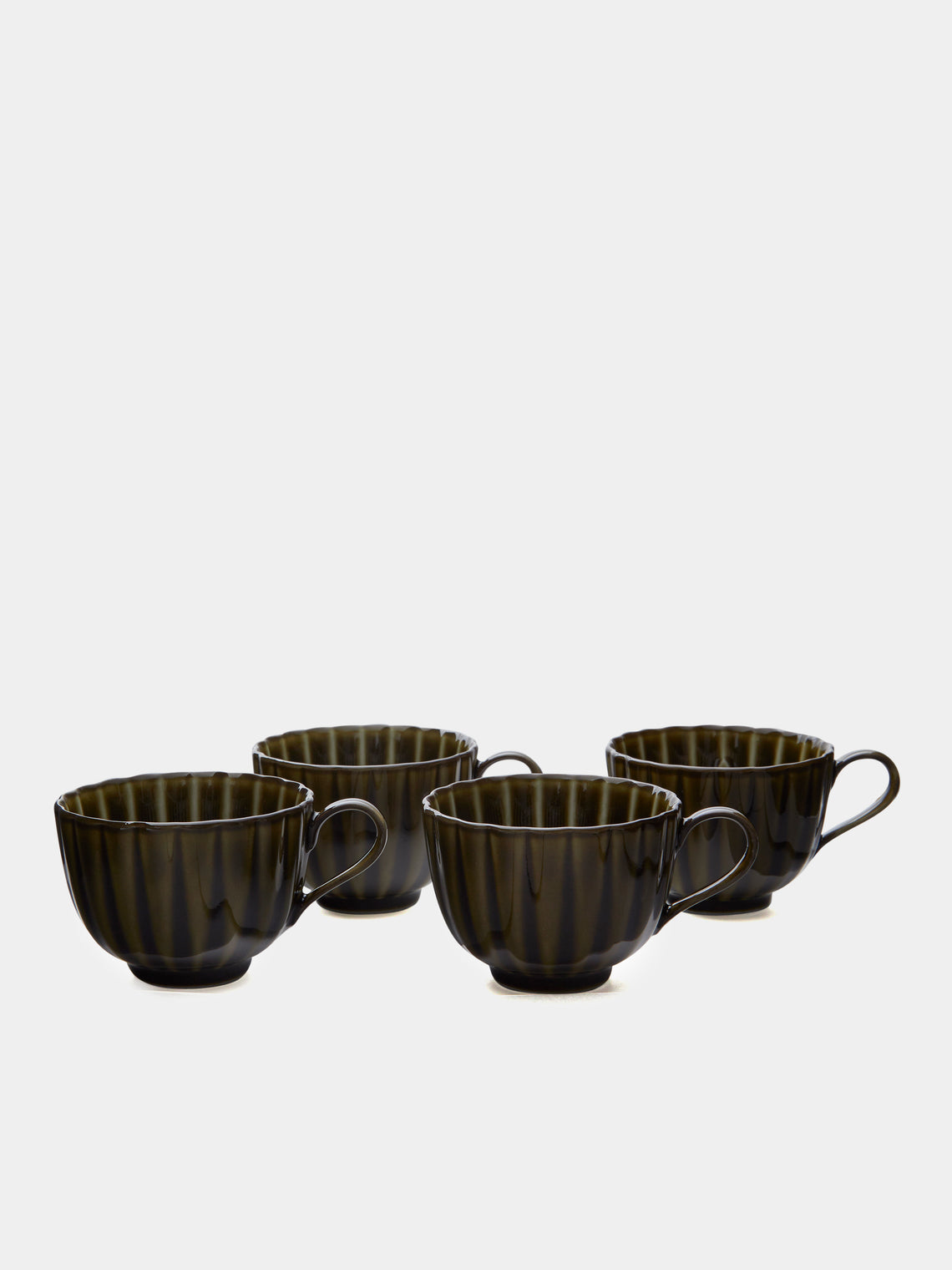 Kaneko Kohyo - Giyaman Urushi Ceramic Coffee Cups (Set of 4) - Green - ABASK