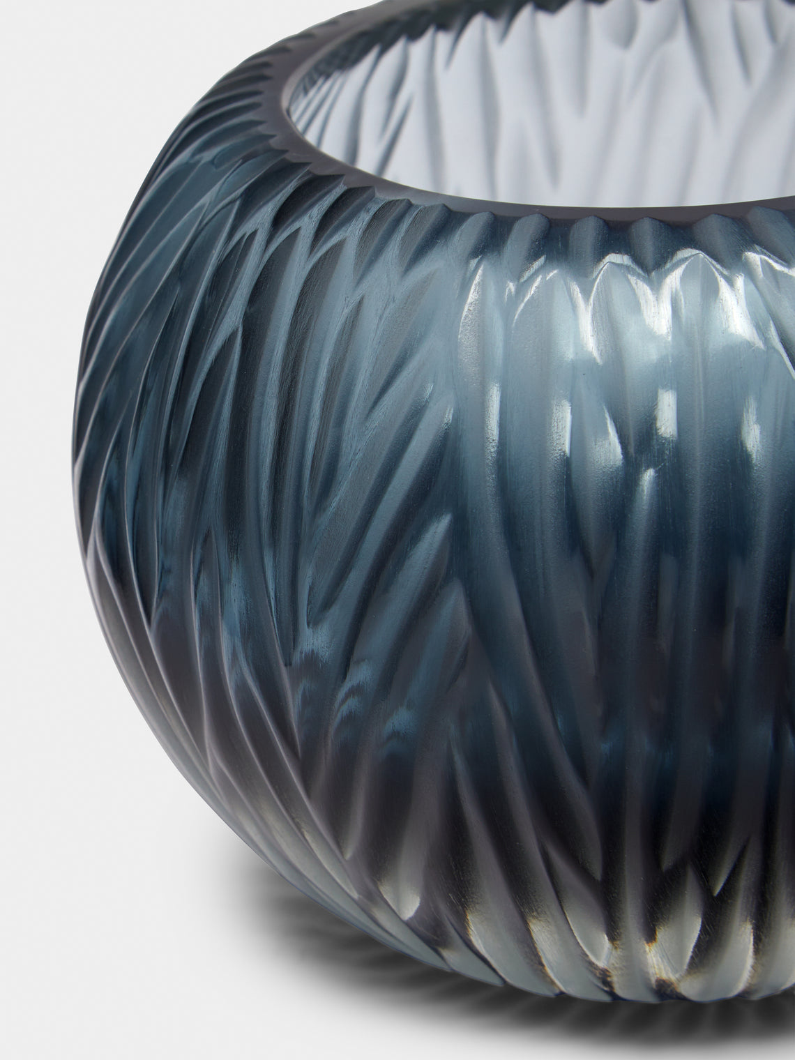 Micheluzzi Glass - Bocia Oceano Hand-Blown Murano Glass Vase - Blue - ABASK