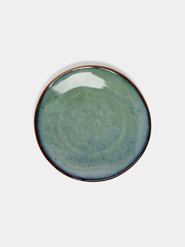 Mervyn Gers Ceramics - Hand-Glazed Ceramic Dessert Plates (Set of 6) - Blue - ABASK - 