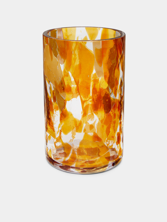 Stories of Italy - Topaz Hand-Blown Murano Glass Vase - Yellow - ABASK - 