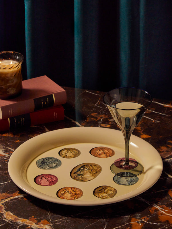 Fornasetti - Cammei Iron Tray - Cream - ABASK