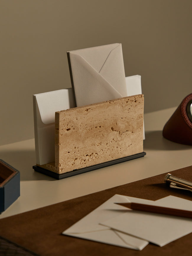 Giobagnara - Latina Marble Envelope Holder - Cream - ABASK