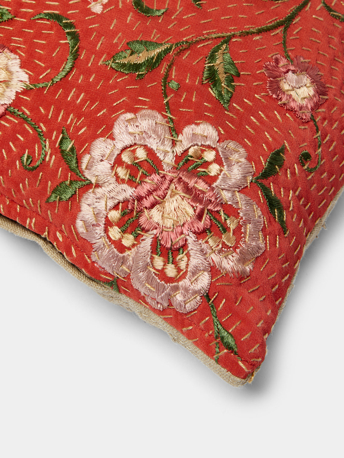 By Walid - 19th-Century Chinese Embroidery Silk Cushion -  - ABASK