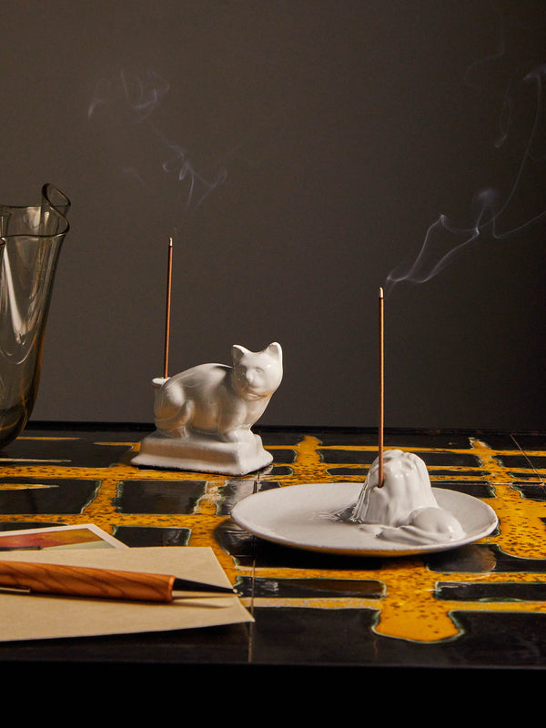 Astier de Villatte - Lion Hand-Glazed Ceramic Incense Holder -  - ABASK