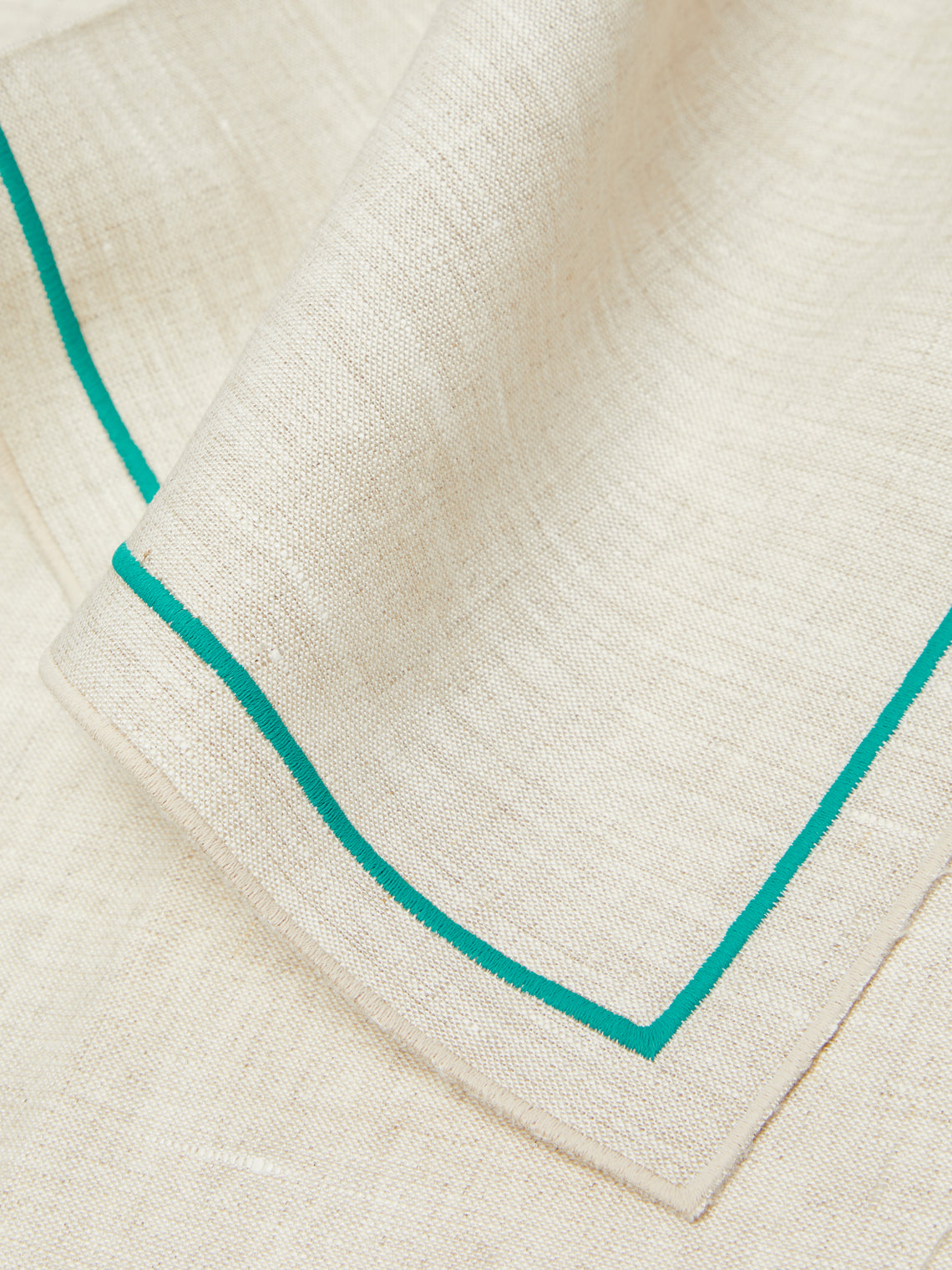 Los Encajeros - Vega Embroidered Linen Napkins (Set of 4) - Beige - ABASK