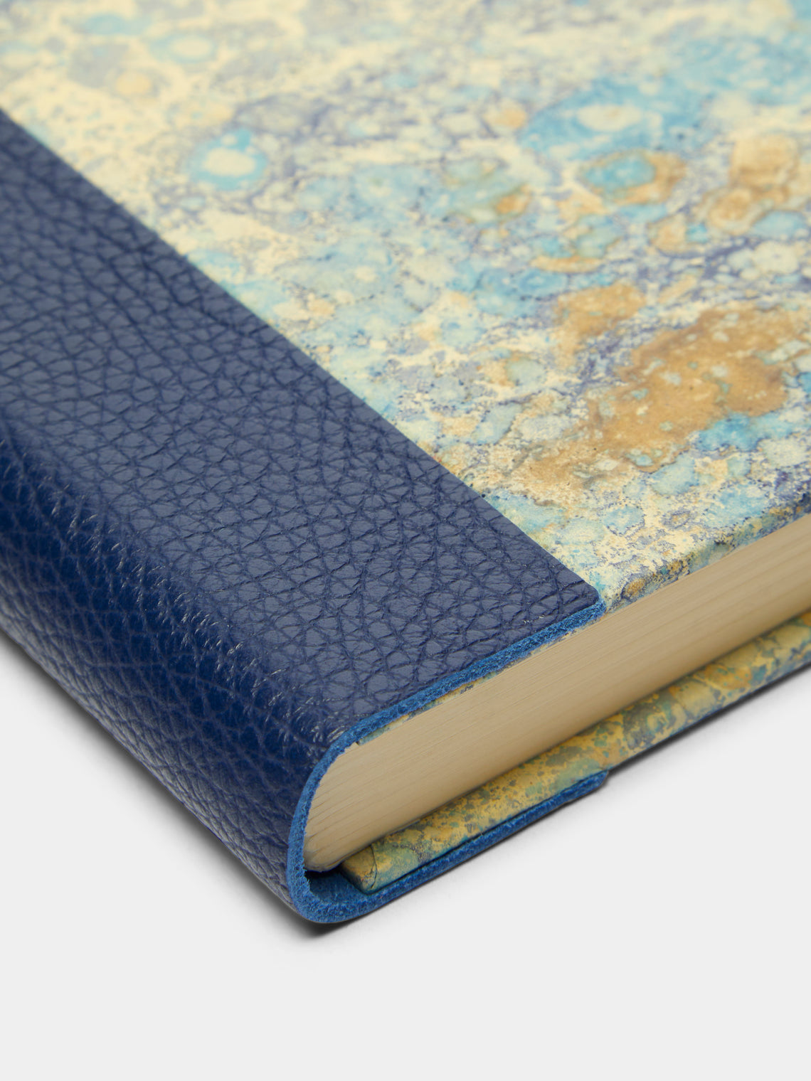 Giannini Firenze - Hand Marbled Leather Bound Notebook - Blue - ABASK