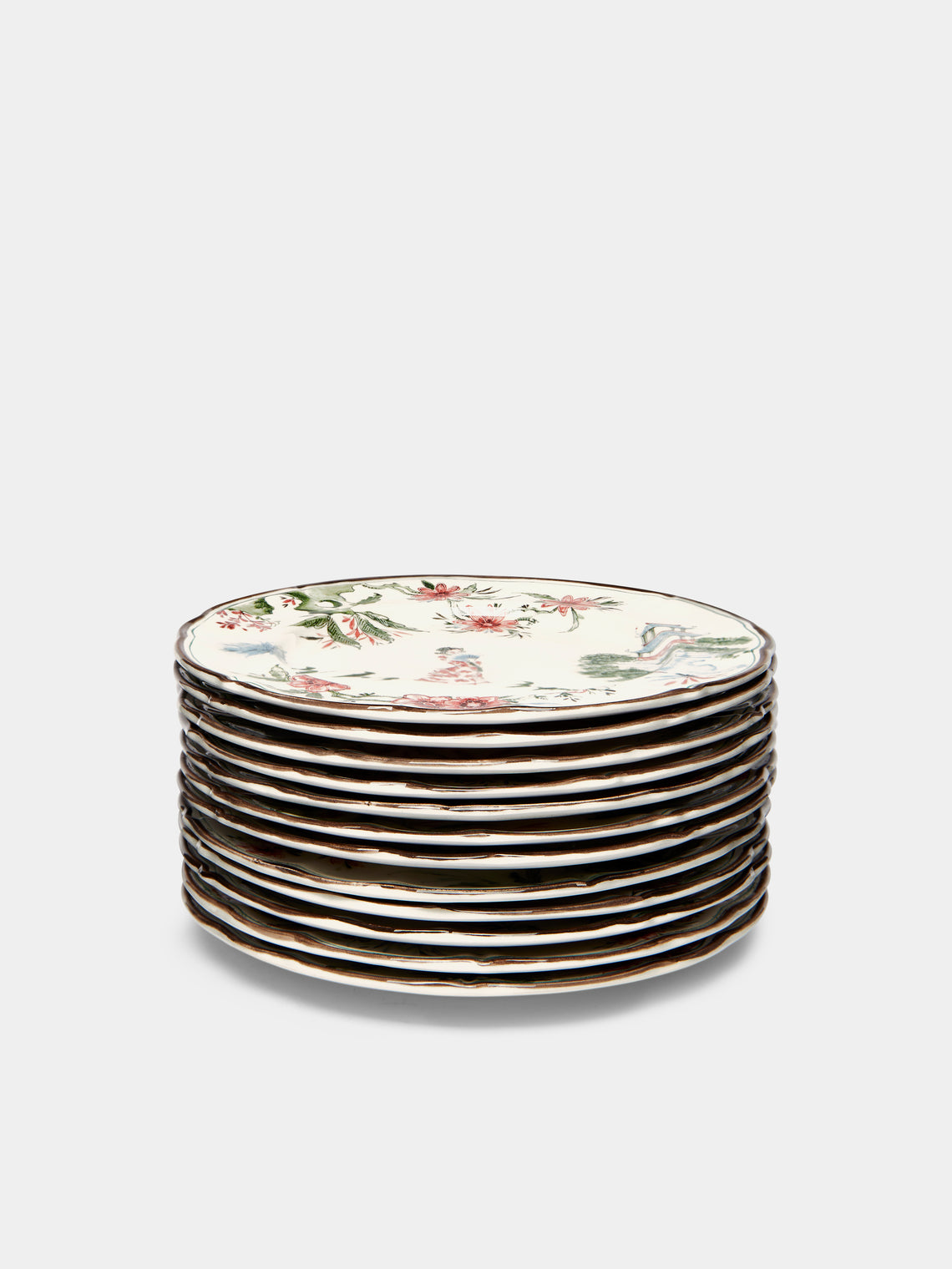Chinoiserie Ceramic Salad / Dessert Plates – 9in/23cm (Set of 12)