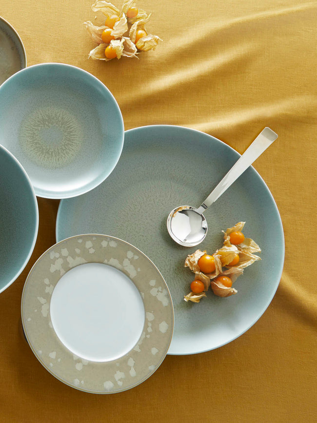 Jaune de Chrome - Basmati Porcelain Dessert Plate - Beige - ABASK